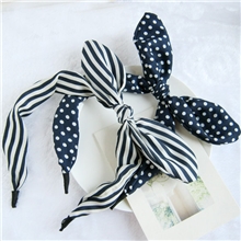 韩国波点条纹兔耳朵蝴蝶结雪纺发箍头箍兔耳朵蕾丝兔子耳朵