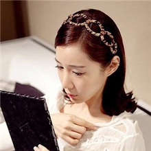 ayomi秀lena韩国韩版雪纺缠绕豹纹镂空发卡发箍宽边头饰发饰