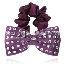 饰品头饰混批发发圈蝴蝶结发饰绒布带钻发圈发束