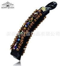 批发加盟香蕉夹竖夹大号水晶布艺外贸欧美饰品发饰头饰