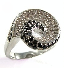 925银饰/戒指/925银镶嵌锆石欧美款时尚戒指