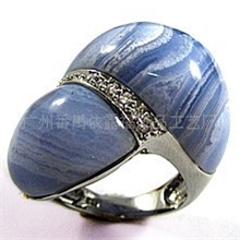 925纯银镶嵌天然宝石时尚戒指