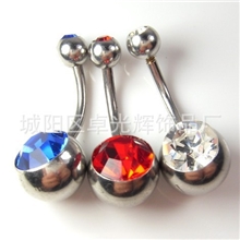 供应多彩带钻不锈钢脐环