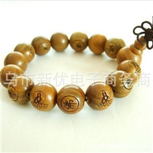 天然绿檀木手珠15MM念珠佛珠手串手链男士女士佛教用品A货