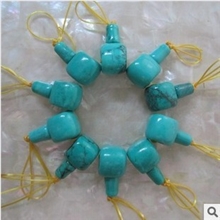 优化天然绿松石藏式佛头三通佛塔佛珠散珠DIY饰品配件批发