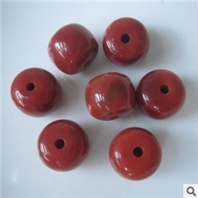 纯天然柿子红南红玛手工瑙藏式桶珠佛珠隔珠散珠DIY精品配件