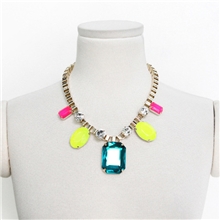 韩国进口辣妈正传孙俪同款长项链衣服挂件韩国荧光大宝石饰品女