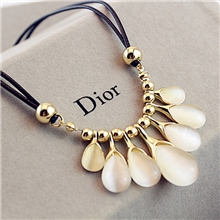 波西米亚猫眼水滴宝石锁骨链女韩国饰品水晶短款项链