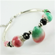 厂家直供云南民族特色饰品批发时尚复古藏饰苹果石水滴手链