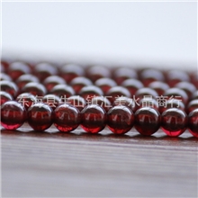 天然水晶饰品4-8mmAAAA级酒红石榴石半成品水晶散珠配件批发