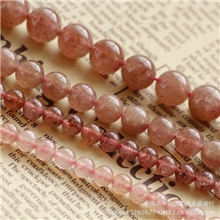 天然水晶饰品6-10mm草莓晶水晶散珠半成品批发