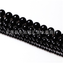天然水晶饰品4-18mm黑玛瑙水晶散珠半成品批发散珠批发