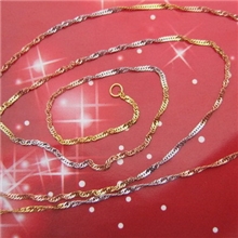 供应K金项链18K彩金软水波彩金链项链批发