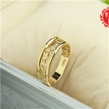 镀纯18K金六字真言平安戒指宗教首饰念珠金刚杵宗教手工制品