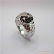 镀纯白金太极两儀戒宗教首饰宗教用品法器宗教手工制品