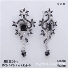 925纯银耳环时尚水晶耳坠钻石耳钉欧美造型意大利设计新款式