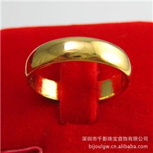 千影珠宝黄金戒指999千足金金戒指指环戒指光面24K镀金保色金