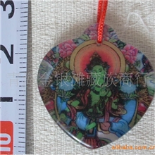 绿度母有机玻璃护身符平安挂件高约3厘米