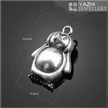 13067【厂家直销】古银手工企鹅小吊坠配件手工饰品配件义乌批发