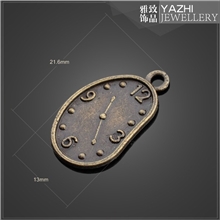 13266【厂家直销】古铜配件DIY饰品配件批发复古小钟吊坠首饰配件
