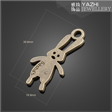 13109【厂家供应】钥匙扣配件批发厂家古青铜兔子配件饰品配件厂