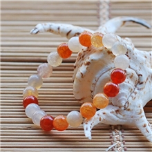 【美艺玉石】粉龙纹玛瑙手链8mm珠子散珠diy男女款小额混批发