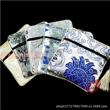 青花瓷首饰袋礼品锦囊小布袋方形拉链佛珠手链包装袋批发定做