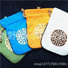 黄色棉麻袋14*11CM锦囊袋佛珠手链袋珠宝首饰袋收纳袋定做批发