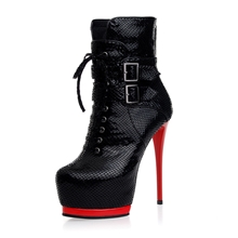 2013秋冬新款防水台红底超高跟靴子高跟女靴子批发40021-4b