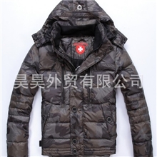 批发出口原单德国Wellensteyn保暖加厚高品质迷彩男装羽绒服短款