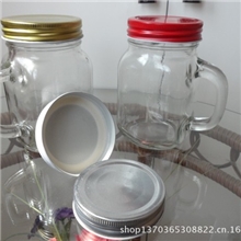 公鸡杯复古杯玻璃口杯花茶杯罐头杯玻璃杯带盖方形玻璃