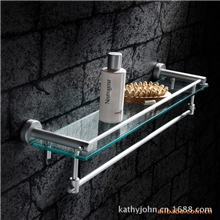 一件代发百泓、浴室60cm长玻璃带杆化妆台带杆1116