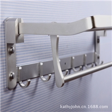 一件代发百泓太空铝卫浴挂件浴室浴巾架活动折叠B1-007A哑光