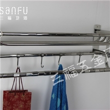 三福畅销新款精美不锈钢带钻毛巾架高档浴巾架生产直销877#