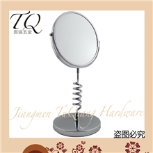 厂家直销镜子厂家螺旋状浴室镜创意台式双面金属美容化妆镜