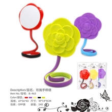 厂家直销B-463塑料手柄化妆镜创意镜子品质好价格优2元店进货