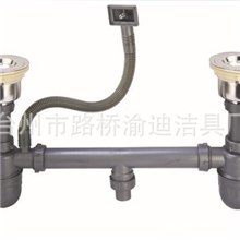 优质不锈钢菜盆下水双头防臭下水