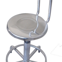 不锈钢气动靠背式圆凳