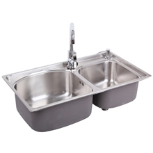 水槽双槽304不锈钢一体成型厨房水槽套餐厂价供应YM-7843