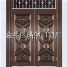 防盗门工厂专业出售吉三朵金花双开门优质防盗防火双开门