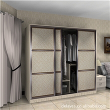 软包皮纹平移门欧式衣柜简欧推拉门衣柜欧陆风情德拉维斯