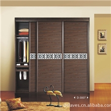 木塑百叶移门衣柜百叶板推拉门衣柜实木多层板衣柜整体衣柜