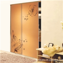 茶镜蒙砂玻璃门衣柜平移门衣柜定制衣柜整体衣柜组合