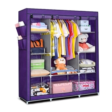 厂家直销冠琦钢架加固简易布衣柜折叠衣柜宜家布衣橱布衣柜