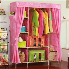 佳尚家居简易实木衣柜布衣柜折叠式简易衣柜衣柜