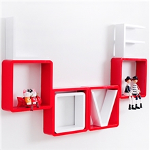 【企业集采】创意格子烤漆LOVE搁架LOVE墙壁架家居装饰隔板隔架