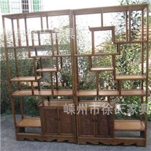 组合多宝阁榆木博古架实木书架榆木家具仿古家具博古架001