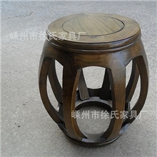 矮圆凳中式仿古凳明清古典实木圆凳老榆木实木家具工厂048