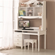 韩式田园家具韩式白色书柜，卧室书桌田园603直角书台