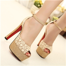 春季新品韩国潮流性感女单鞋夜店鱼嘴防水台超高跟凉鞋子111-1